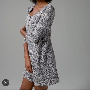 Soma Black and White Animal Print Pajama Dress